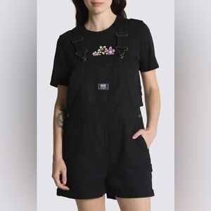 Vans Ground Work Black Carpenter Utility Shortalls Overalls Romper Large